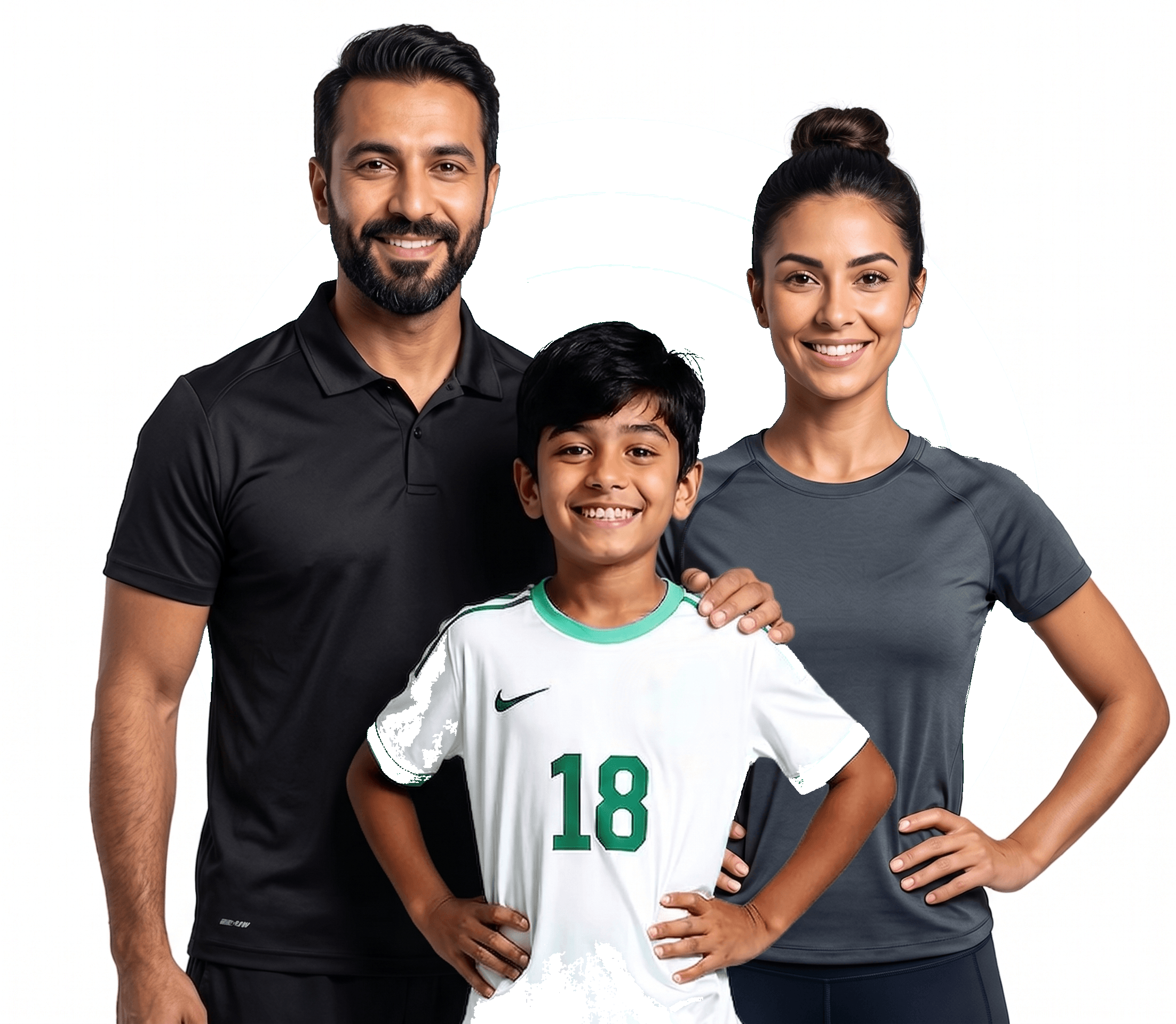 Juthoor genetic wellness — man, woman, and child
